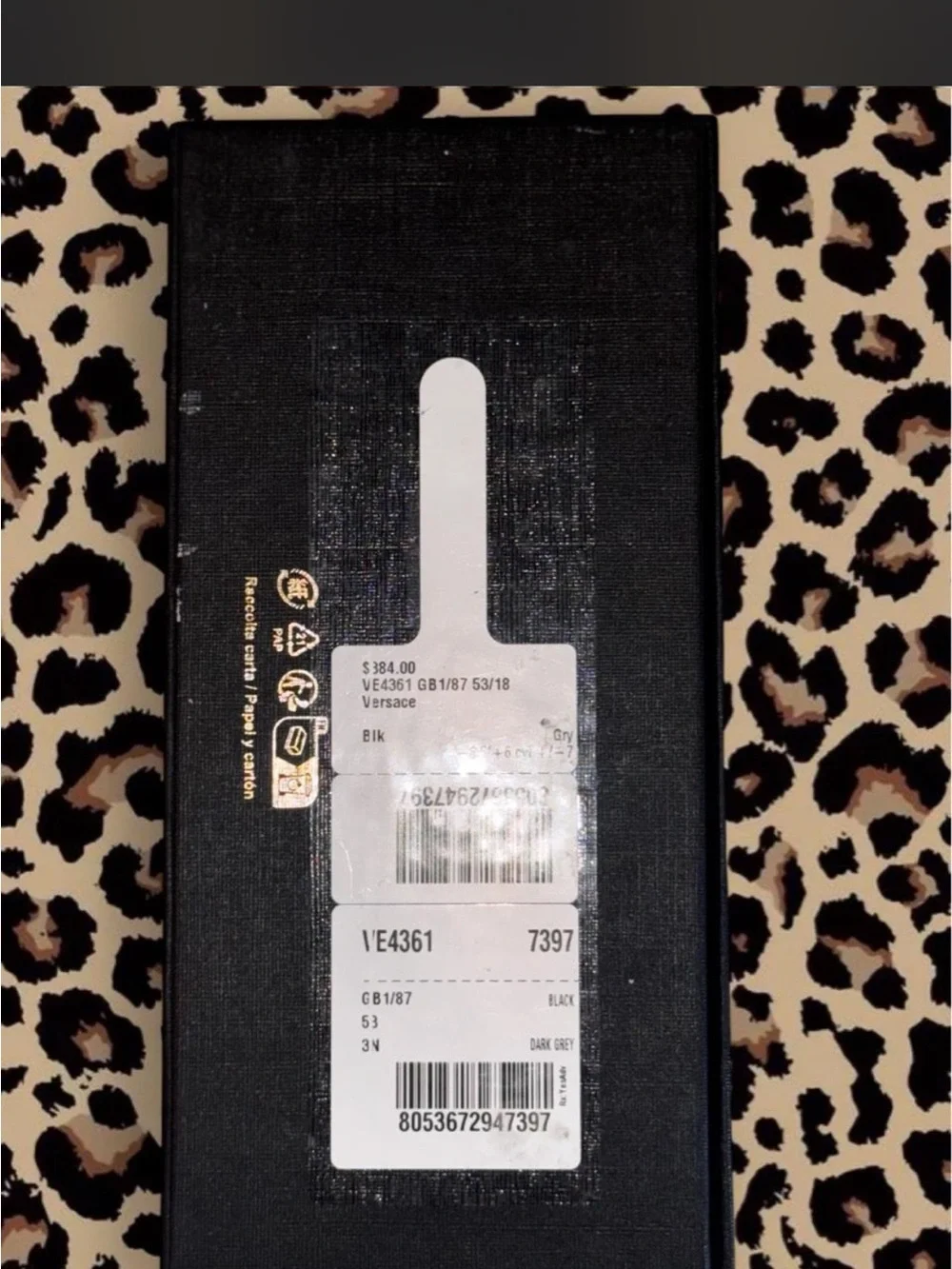 Versace Black Gloss Cat-Eye Sunglasses VE3641